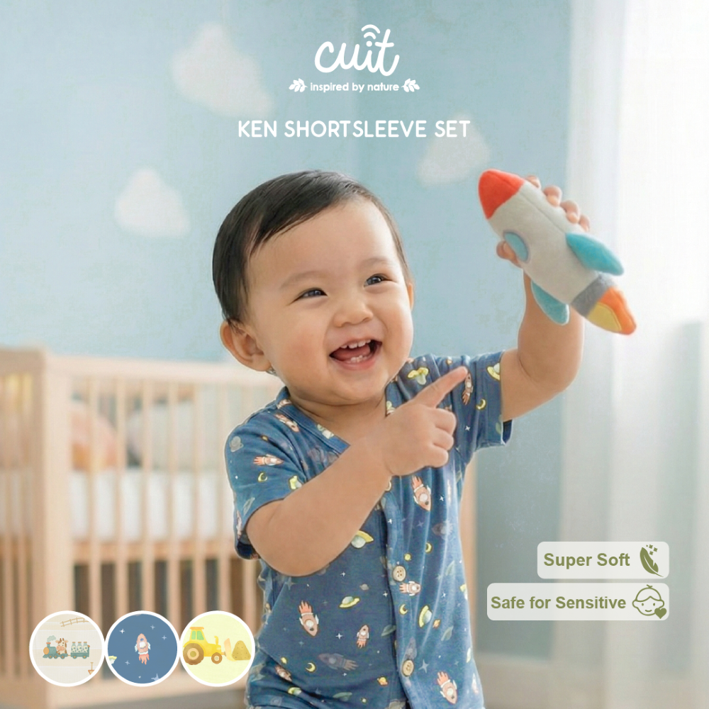 Cuit Ken Setelan Tangan Pendek Motif Karakter 0-2 Tahun