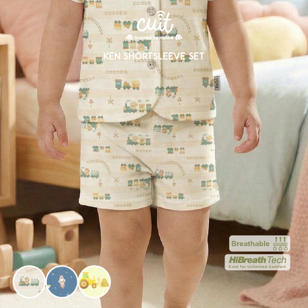 Cuit Ken Setelan Tangan Pendek Motif Karakter 0-2 Tahun