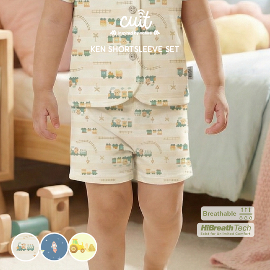 Cuit Ken Setelan Tangan Pendek Motif Karakter 0-2 Tahun