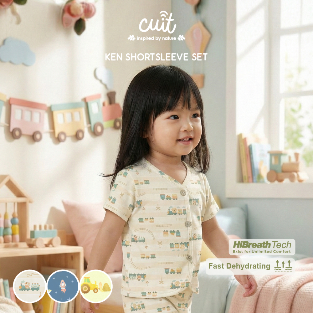 Cuit Ken Setelan Tangan Pendek Motif Karakter 0-2 Tahun