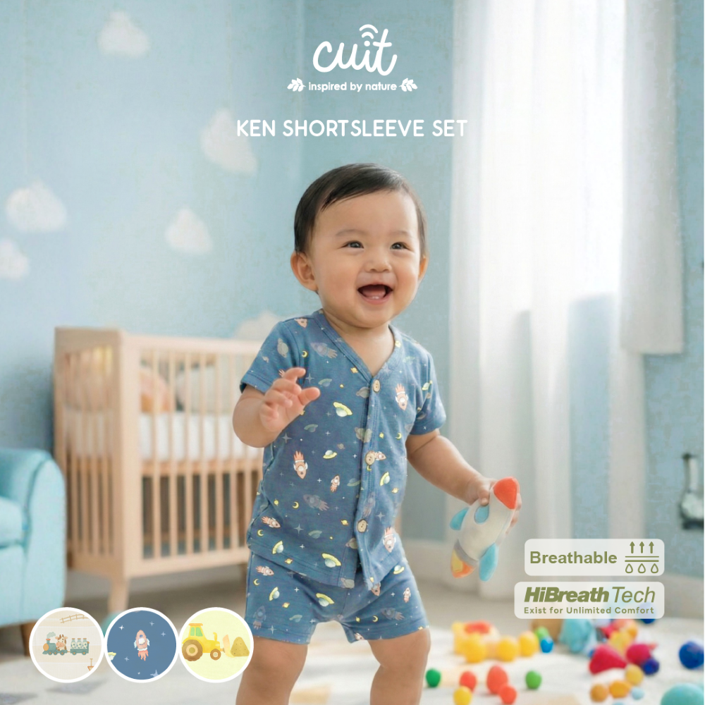 Cuit Ken Setelan Tangan Pendek Motif Karakter 0-2 Tahun