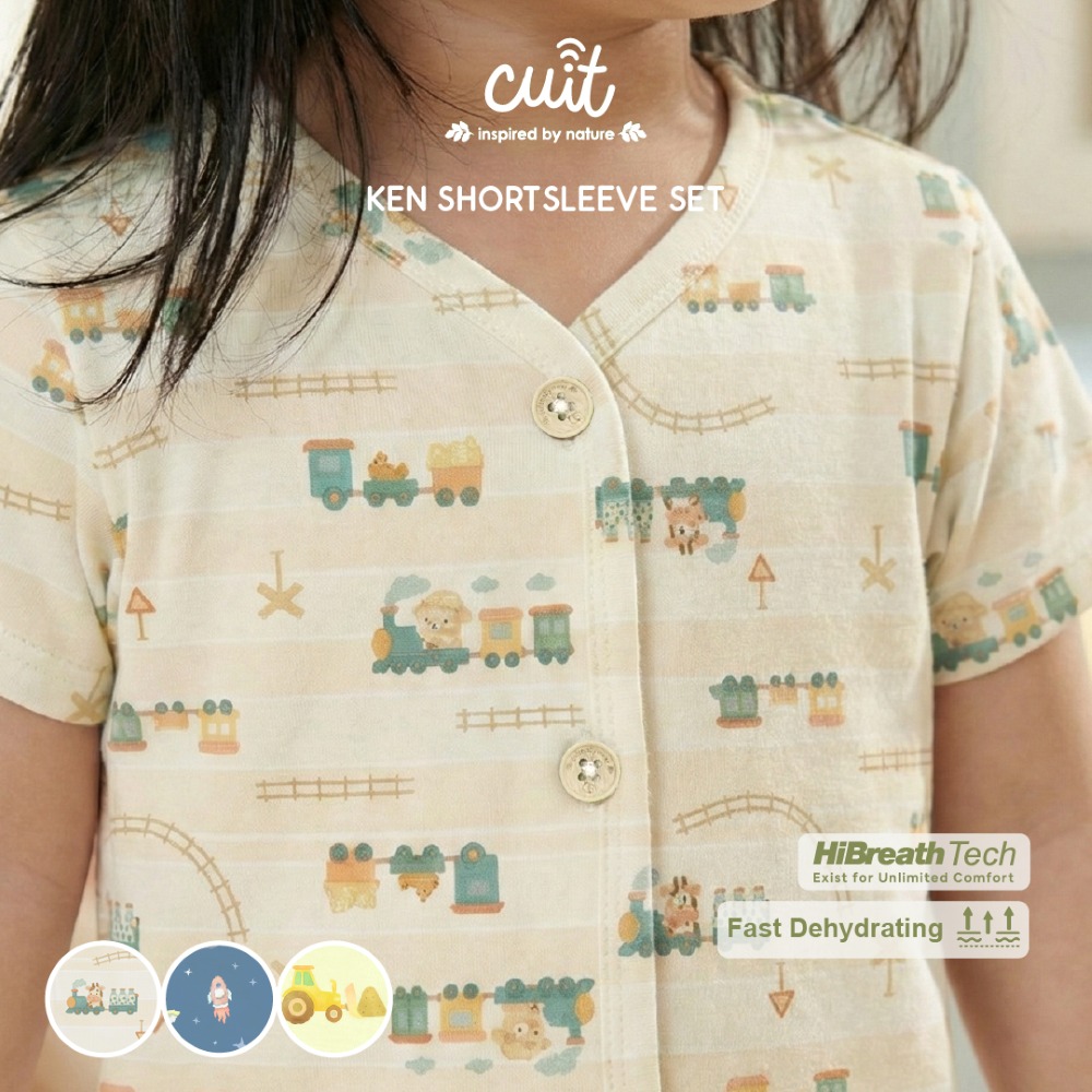 Cuit Ken Setelan Tangan Pendek Motif Karakter 0-2 Tahun