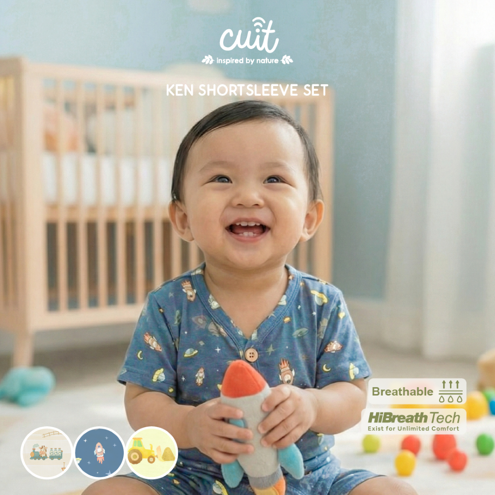 Cuit Ken Setelan Tangan Pendek Motif Karakter 0-2 Tahun