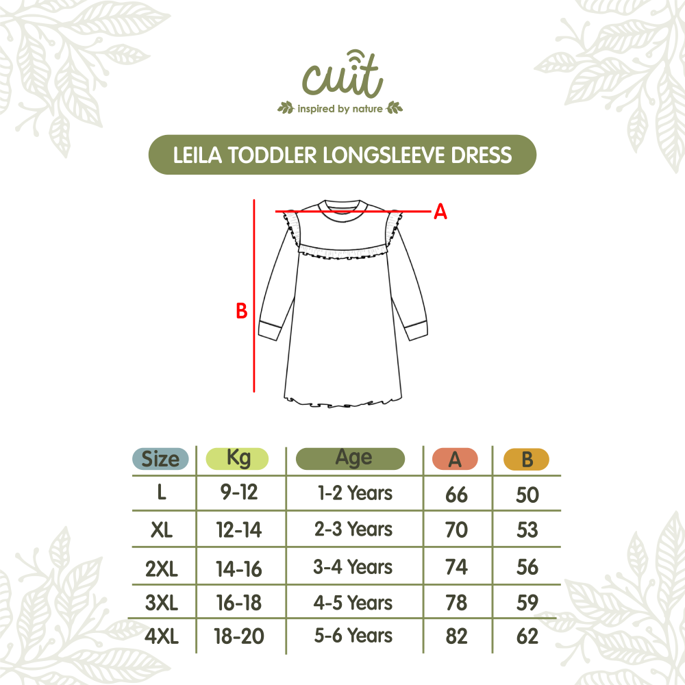 Cuit Leila Dress Anak Tangan Panjang 1-6 Tahun