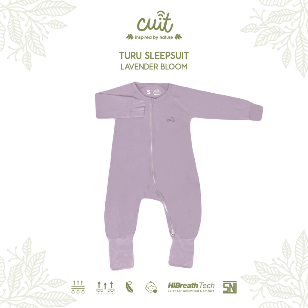 Cuit Turu Eco Double Zipper Sleepsuit Polos 0-12 Bulan