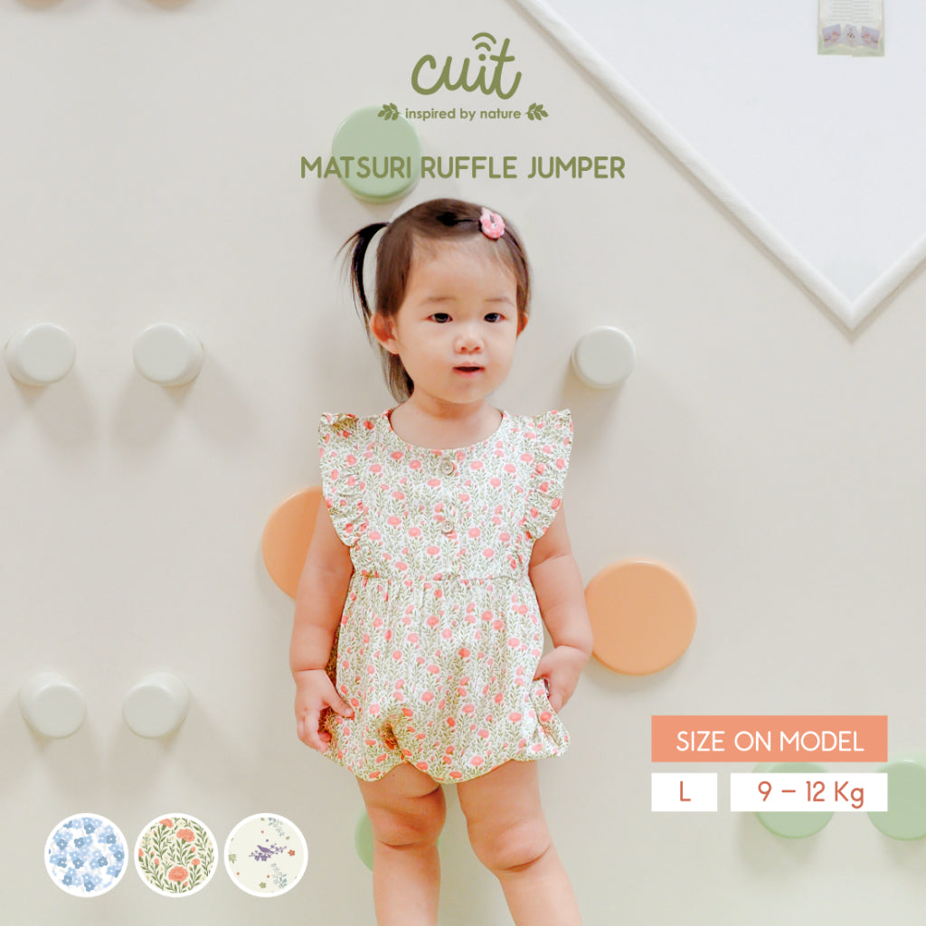Cuit Matsuri Ruffle Romper Dress Floral 3 Bulan - 2 Tahun