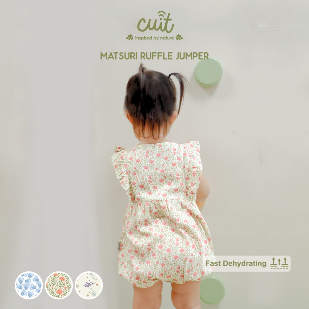 Cuit Matsuri Ruffle Romper Dress Floral 3 Bulan - 2 Tahun