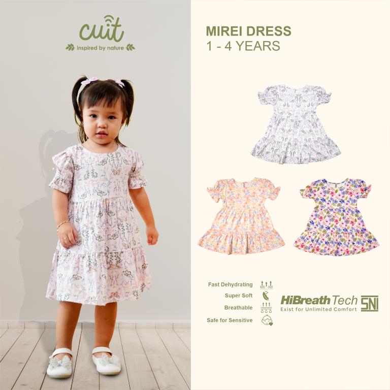 Cuit Mirei Dress Anak Tangan Pendek 1-4 Tahun