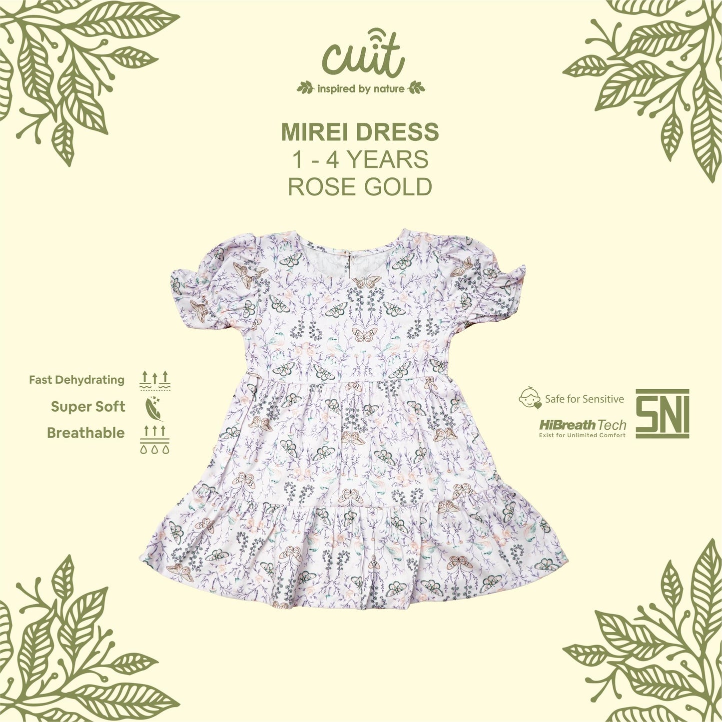 Cuit Mirei Dress Anak Tangan Pendek 1-4 Tahun
