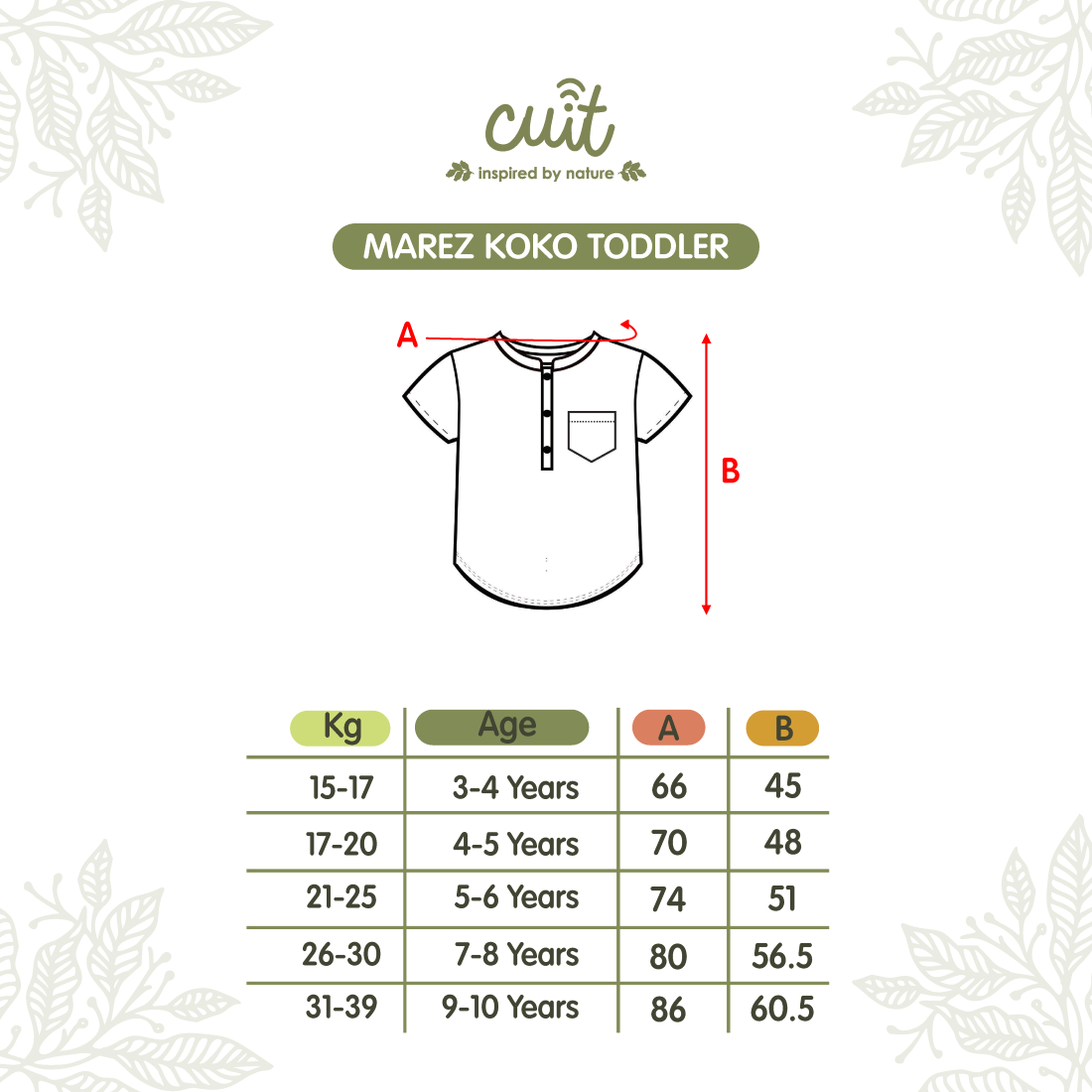Cuit Marez Kemeja Koko 3-10 Tahun