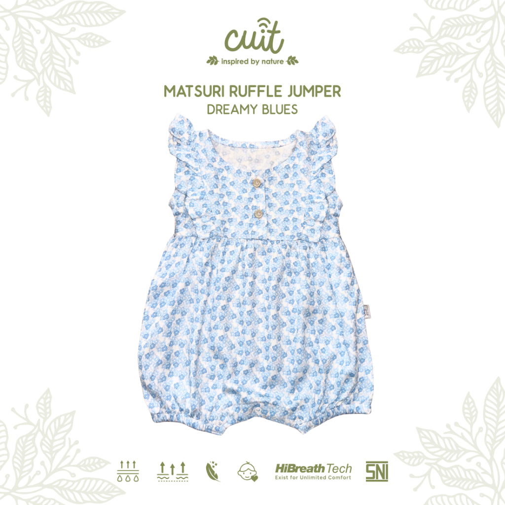 Cuit Matsuri Ruffle Romper Dress Floral 3 Bulan - 2 Tahun