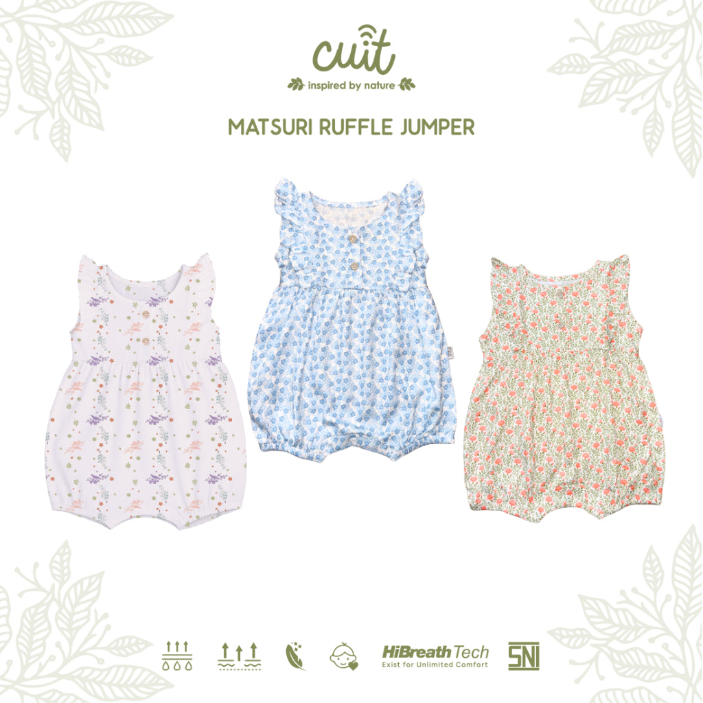 Cuit Matsuri Ruffle Romper Dress Floral 3 Bulan - 2 Tahun