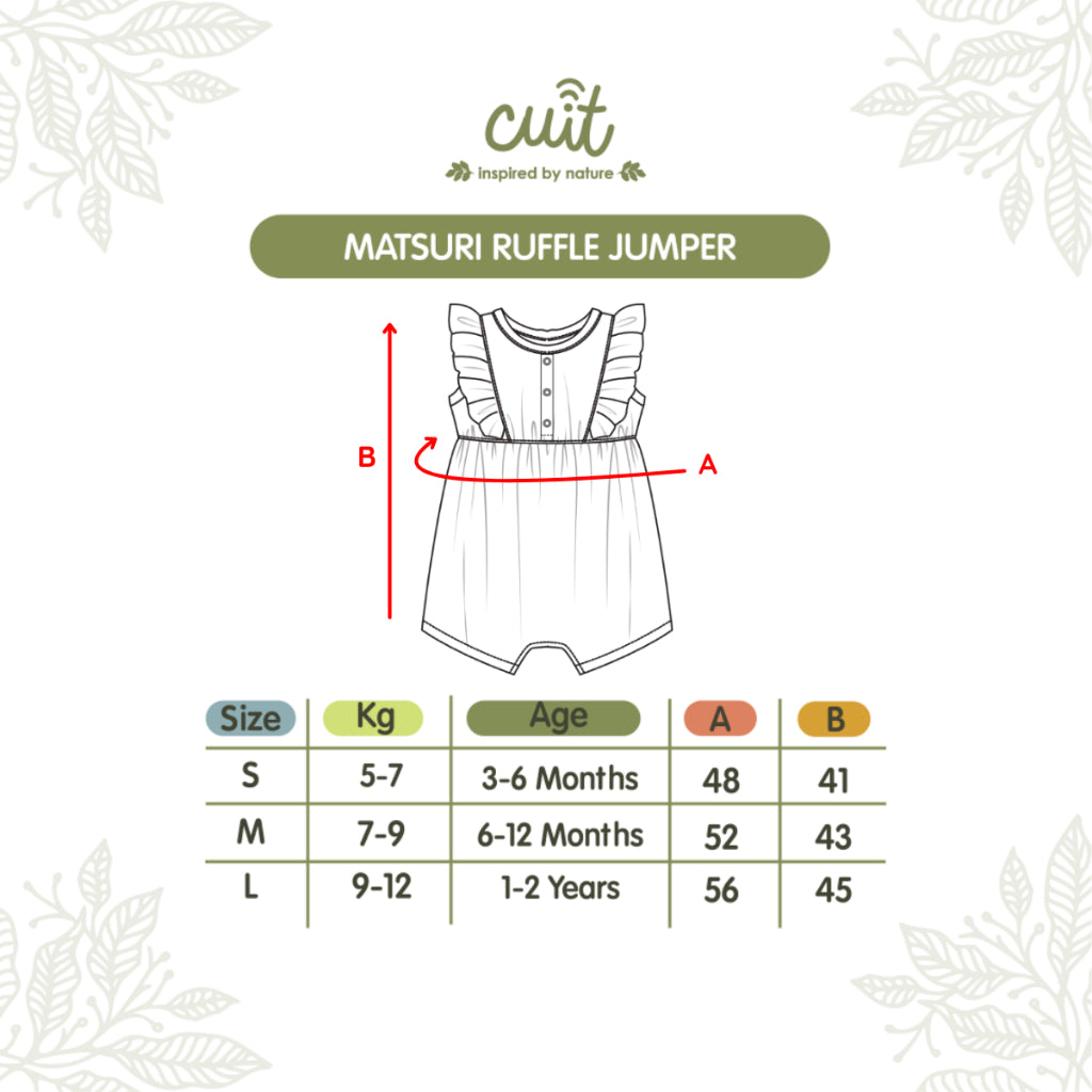 Cuit Matsuri Ruffle Romper Dress Floral 3 Bulan - 2 Tahun