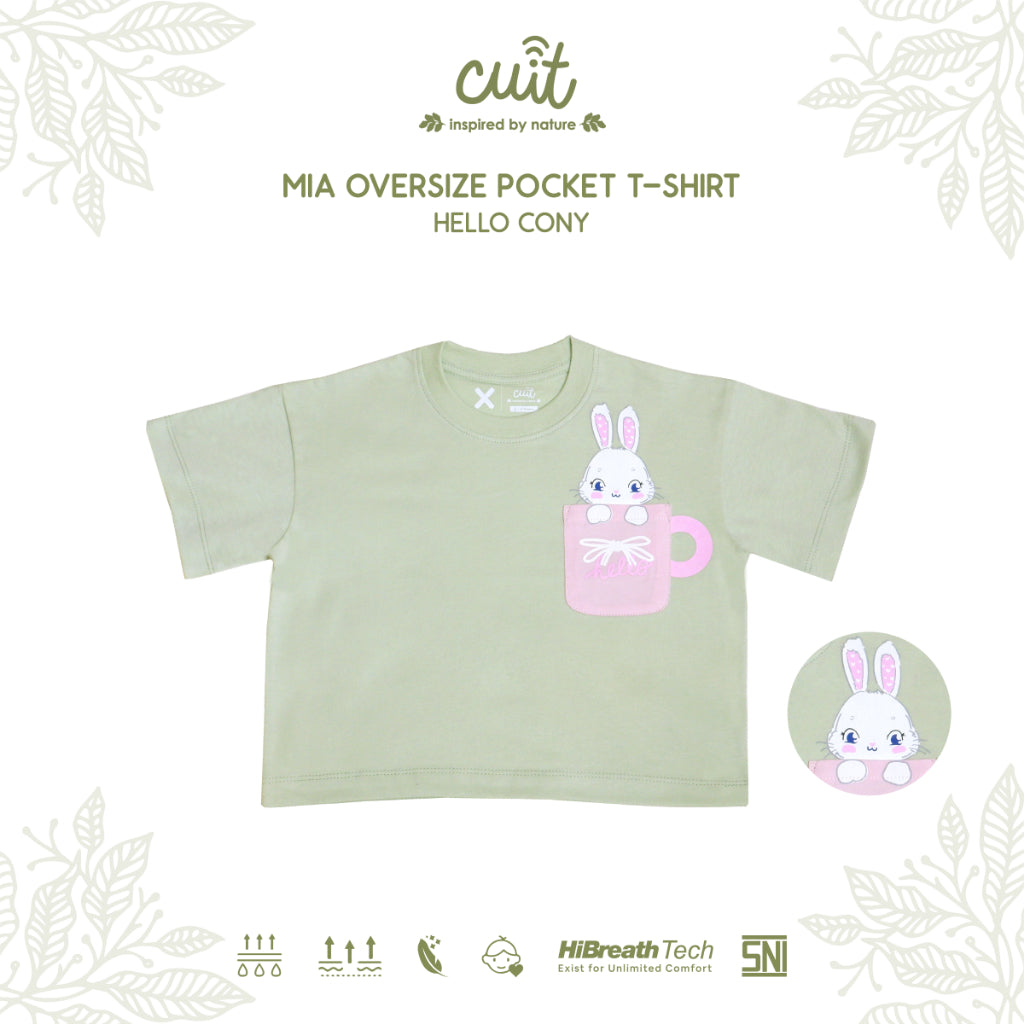Cuit Mia Sensory Oversized Pocket Tee 1-6 Tahun
