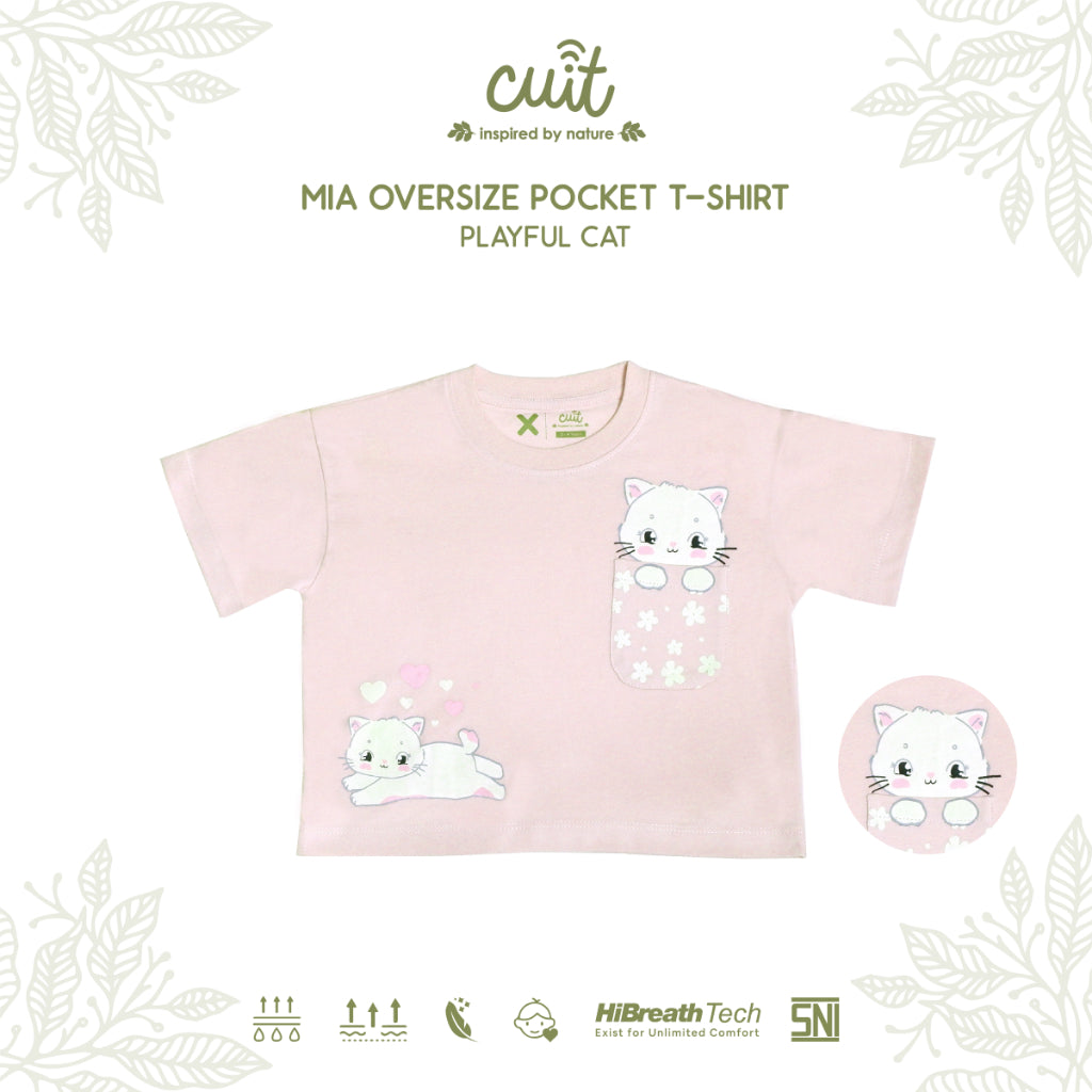 Cuit Mia Sensory Oversized Pocket Tee 1-6 Tahun