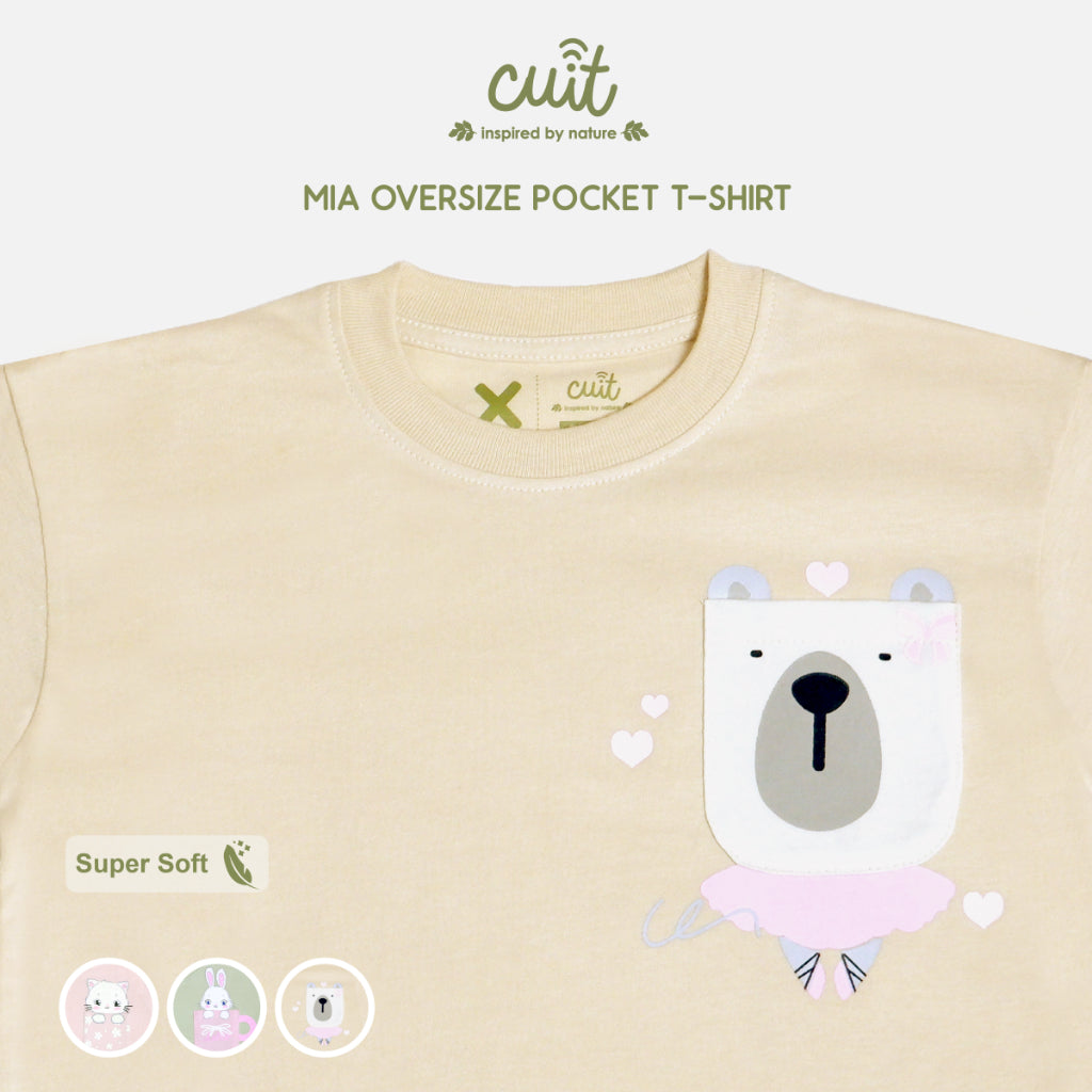 Cuit Mia Sensory Oversized Pocket Tee 1-6 Tahun