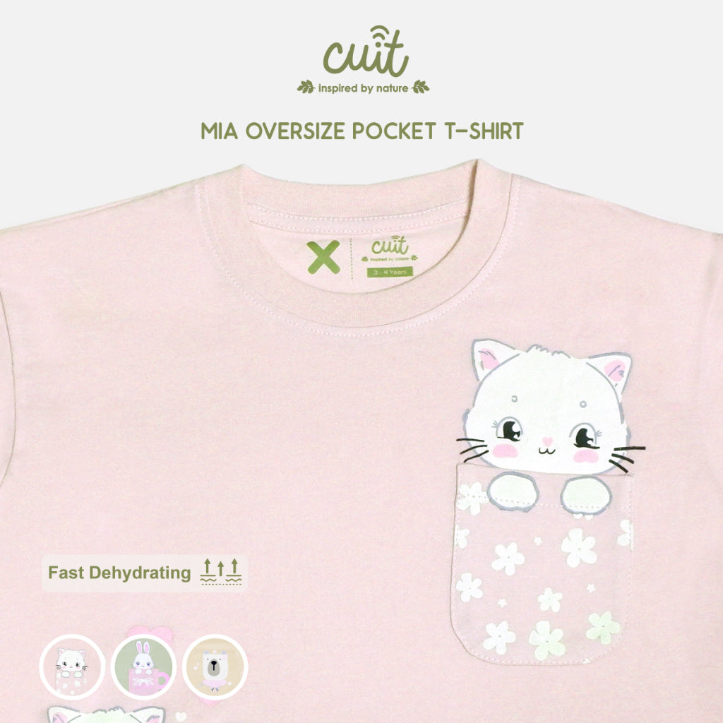 Cuit Mia Sensory Oversized Pocket Tee 1-6 Tahun