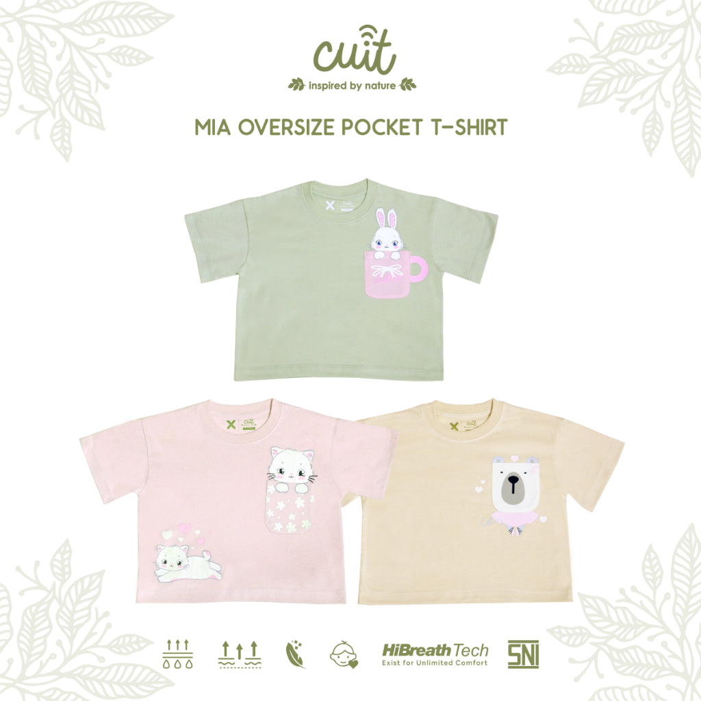 Cuit Mia Sensory Oversized Pocket Tee 1-6 Tahun