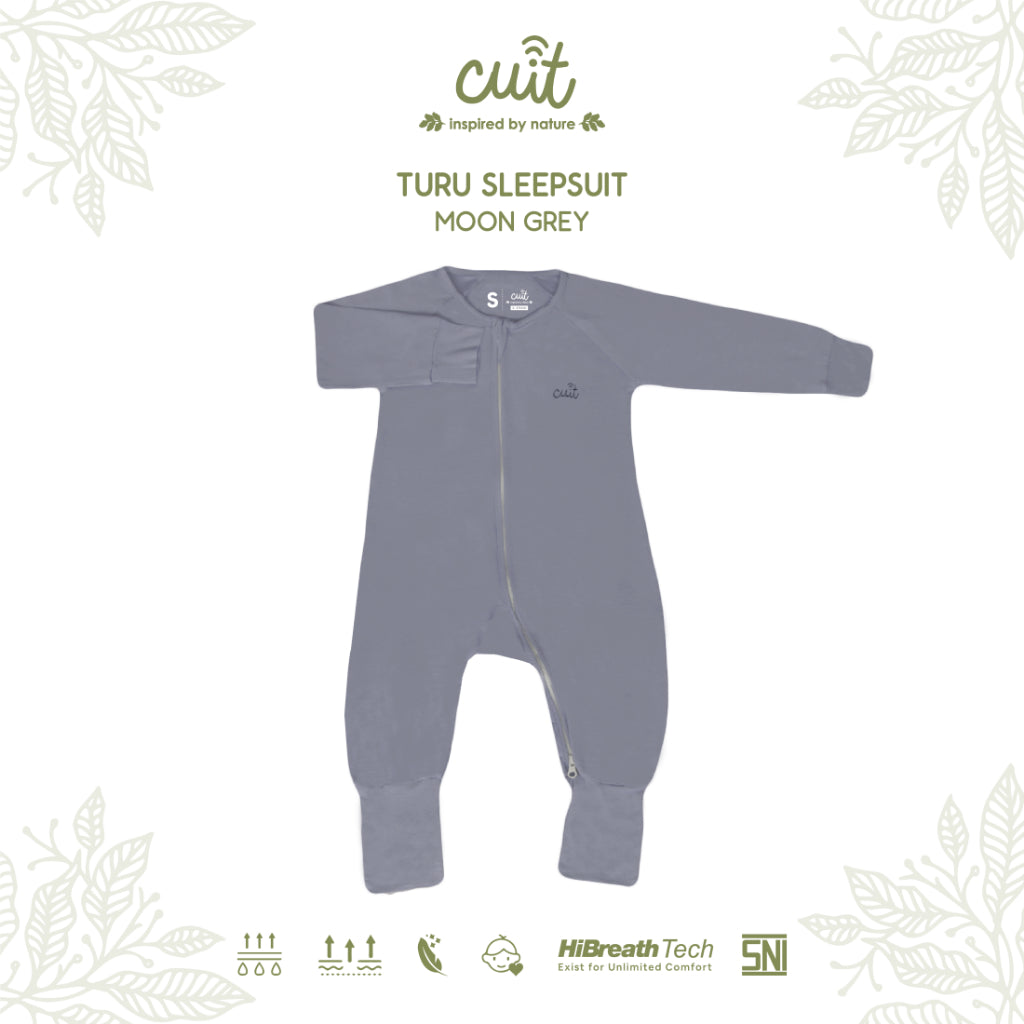 Cuit Turu Eco Double Zipper Sleepsuit Polos 0-12 Bulan