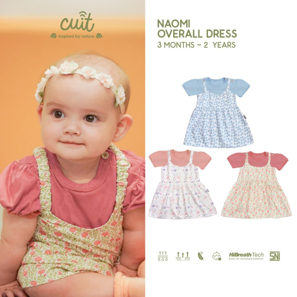Cuit Naomi Overall Floral Dress 3 Bulan - 2 Tahun