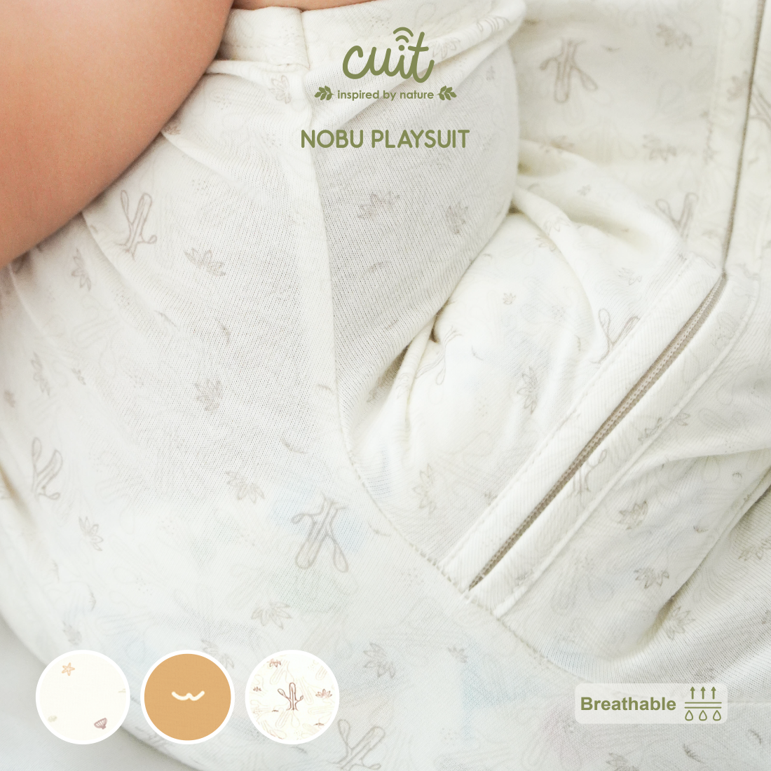 Cuit Nobu Playsuit Zipper 3 Bulan - 2 Tahun