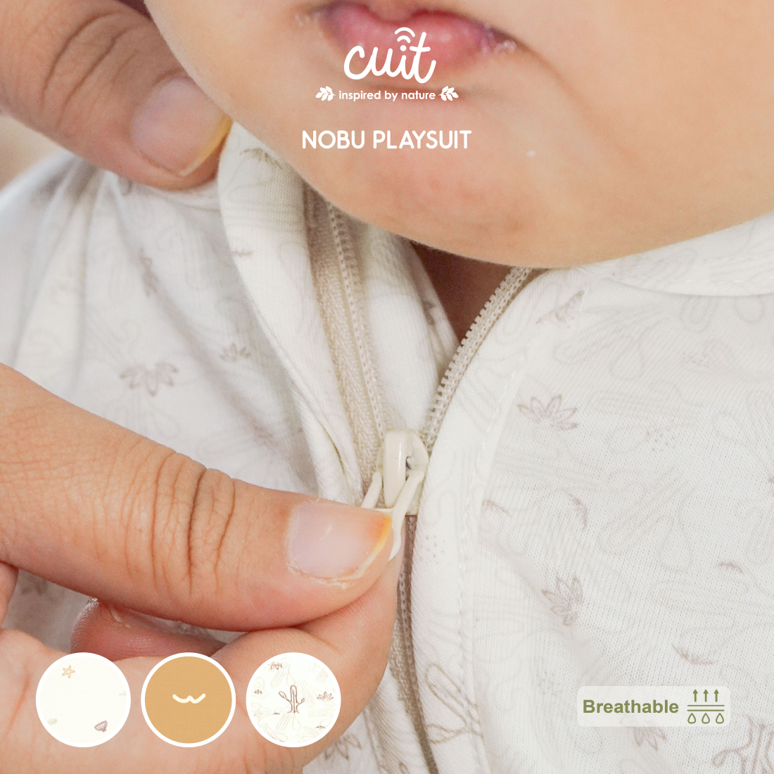 Cuit Nobu Playsuit Zipper 3 Bulan - 2 Tahun