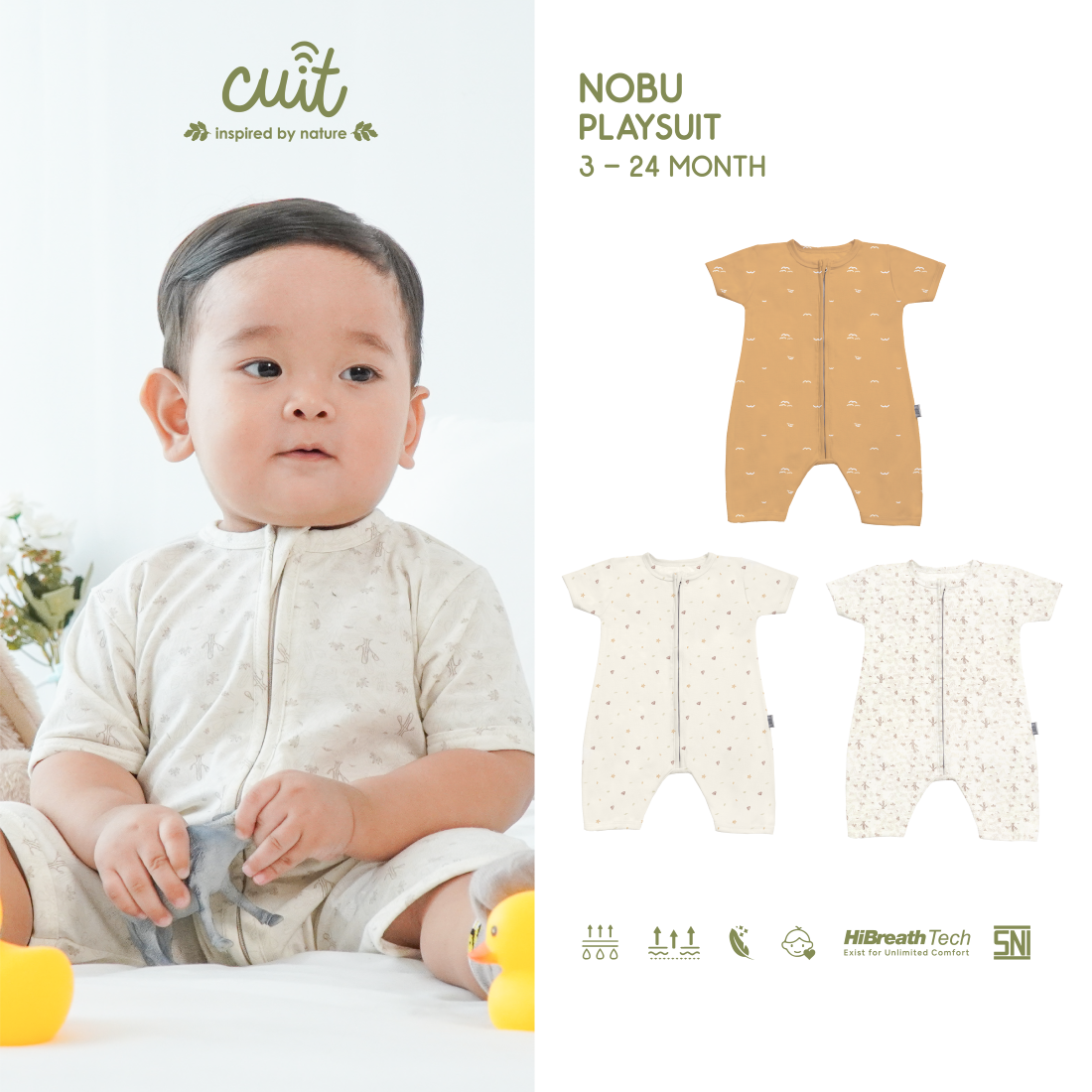Cuit Nobu Playsuit Zipper 3 Bulan - 2 Tahun
