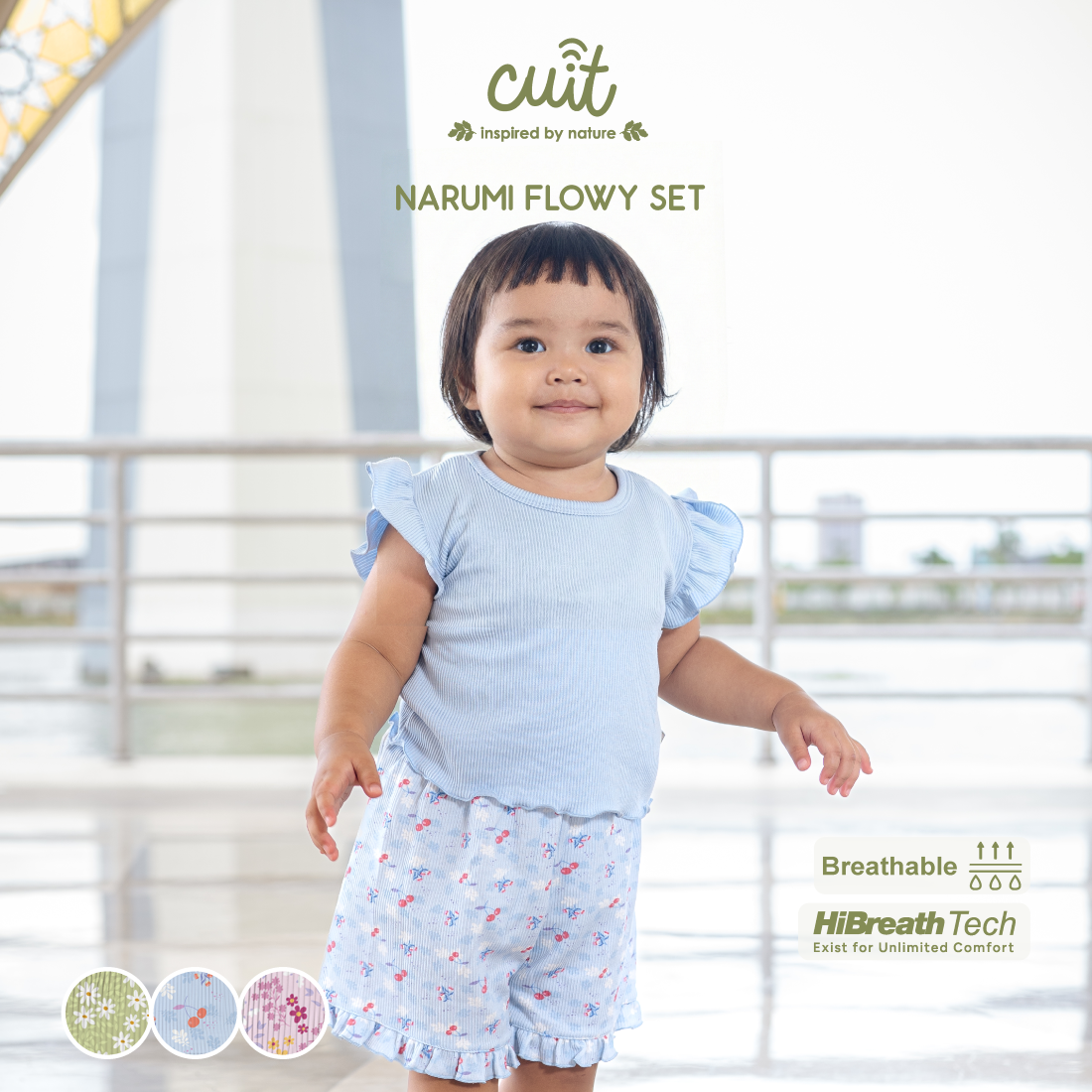 Cuit Narumi Flowy Set Setelan Cotton Ribbed 6 Bulan - 4 Tahun