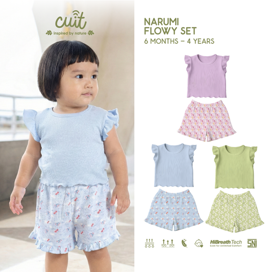 Cuit Narumi Flowy Set Setelan Cotton Ribbed 6 Bulan - 4 Tahun