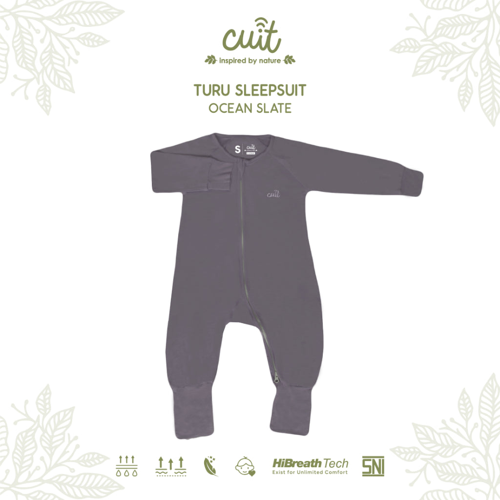 Cuit Turu Eco Double Zipper Sleepsuit Polos 0-12 Bulan
