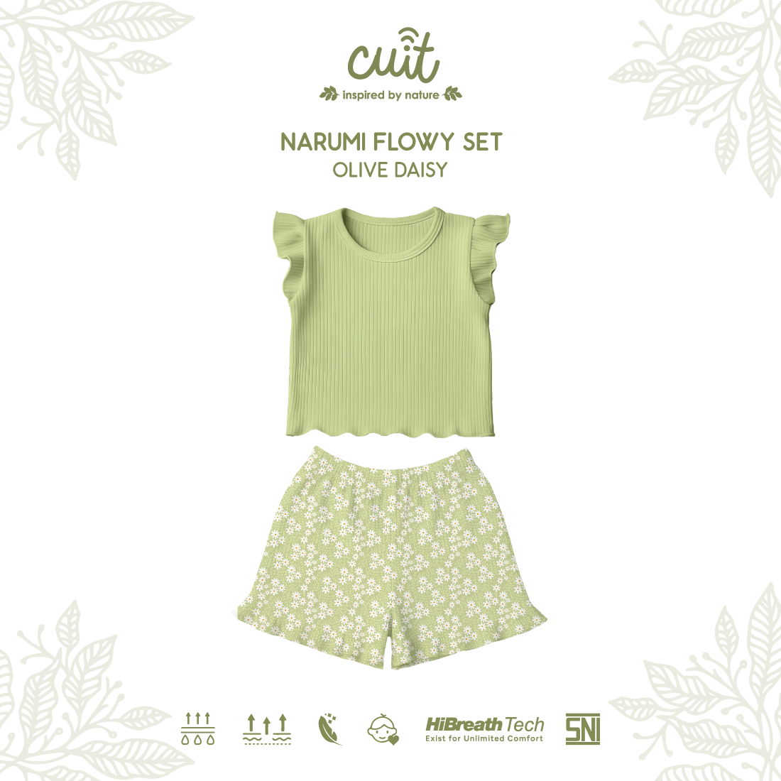 Cuit Narumi Flowy Set Setelan Cotton Ribbed 6 Bulan - 4 Tahun
