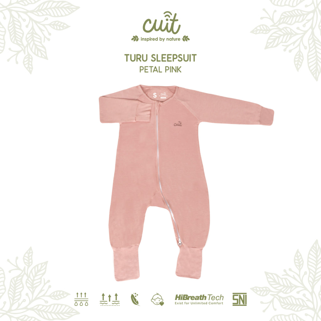 Cuit Turu Eco Double Zipper Sleepsuit Polos 0-12 Bulan