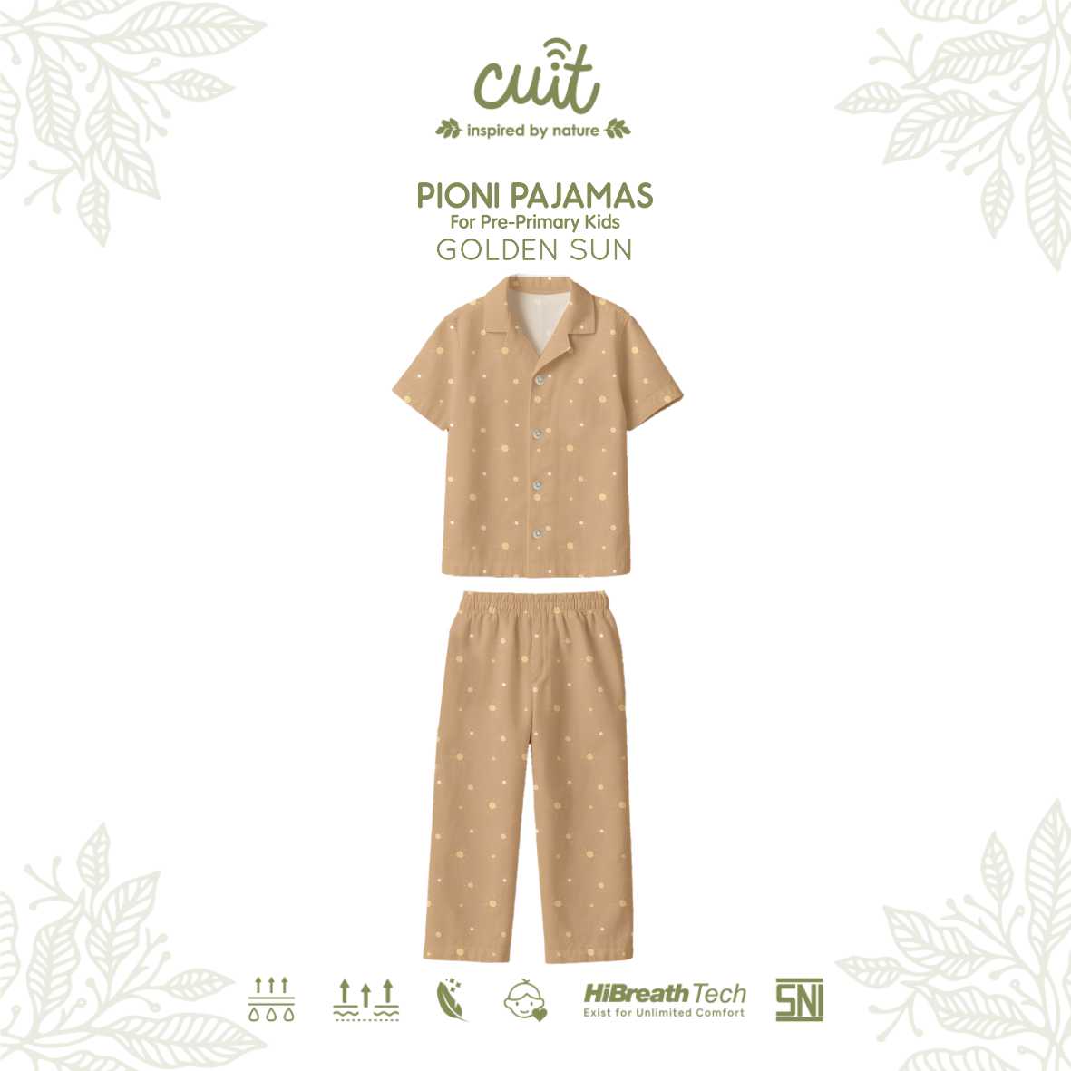 Cuit Pioni Set Piyama Motif untuk Anak 1-4 Tahun