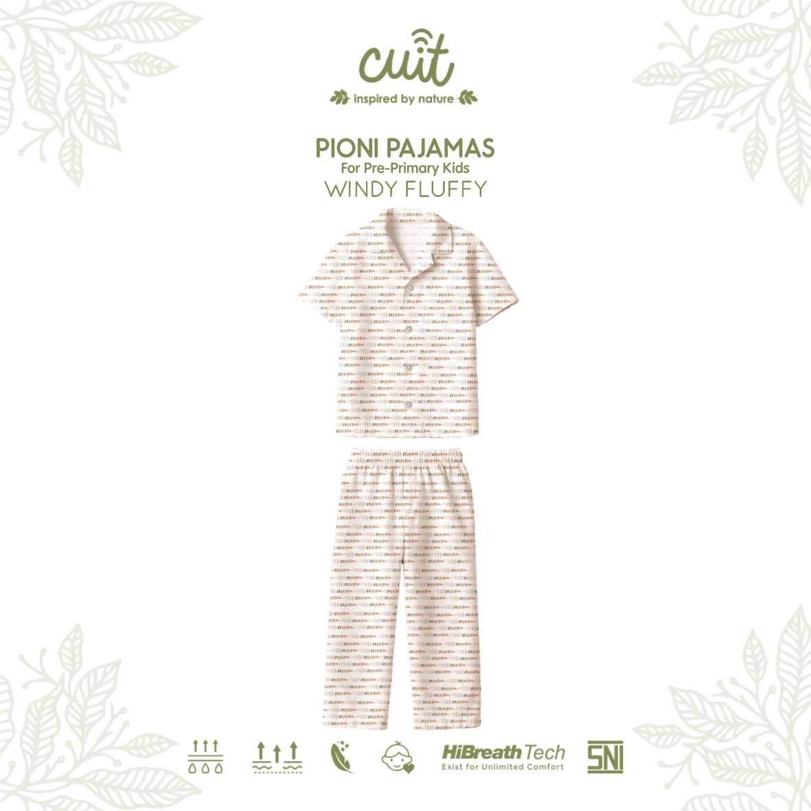Cuit Pioni Set Piyama Motif untuk Anak 1-4 Tahun