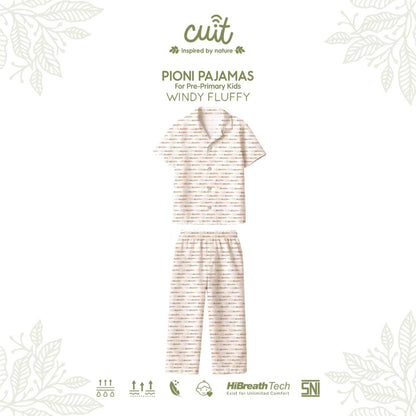 Cuit Pioni Set Piyama Motif untuk Anak 1-4 Tahun