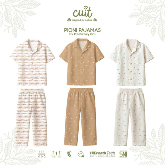 Cuit Pioni Set Piyama Motif untuk Anak 1-4 Tahun