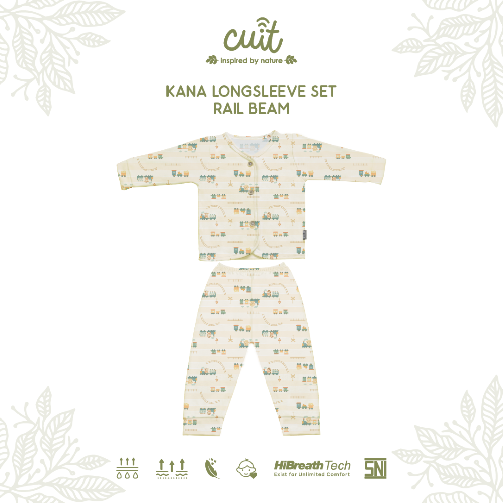 Cuit Kana Setelan Tangan Panjang Motif Karakter 0-2 Tahun
