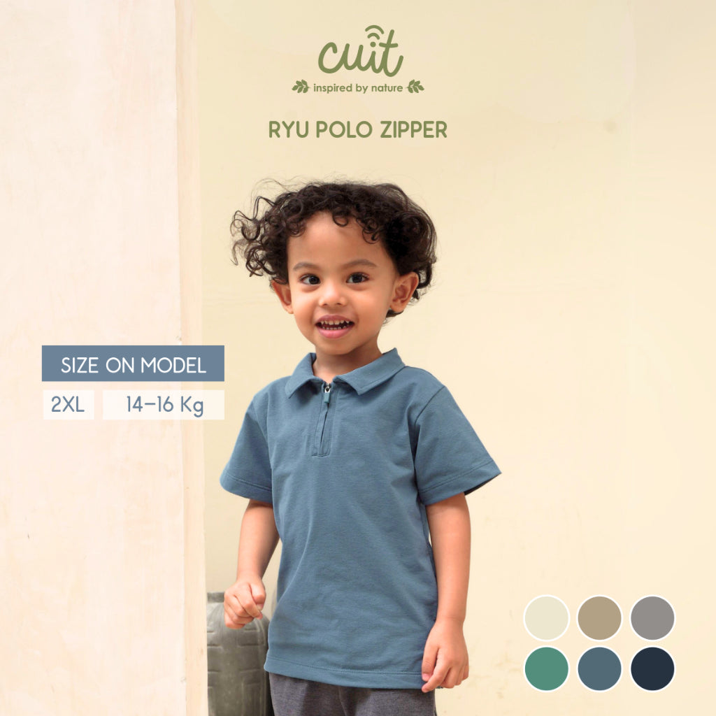 Cuit Ryu Kemeja Polos Zipper 6 Bulan - 6 Tahun
