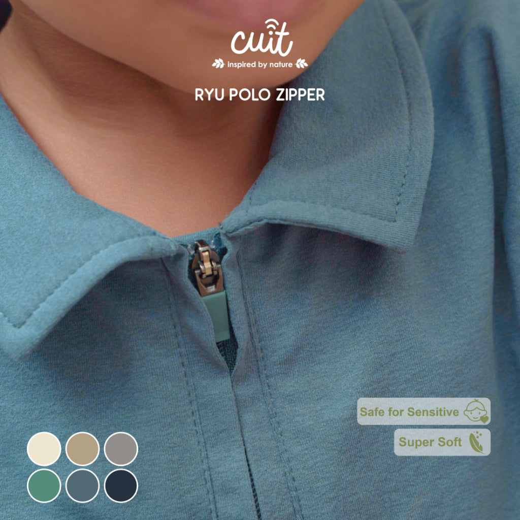 Cuit Ryu Kemeja Polos Zipper 6 Bulan - 6 Tahun