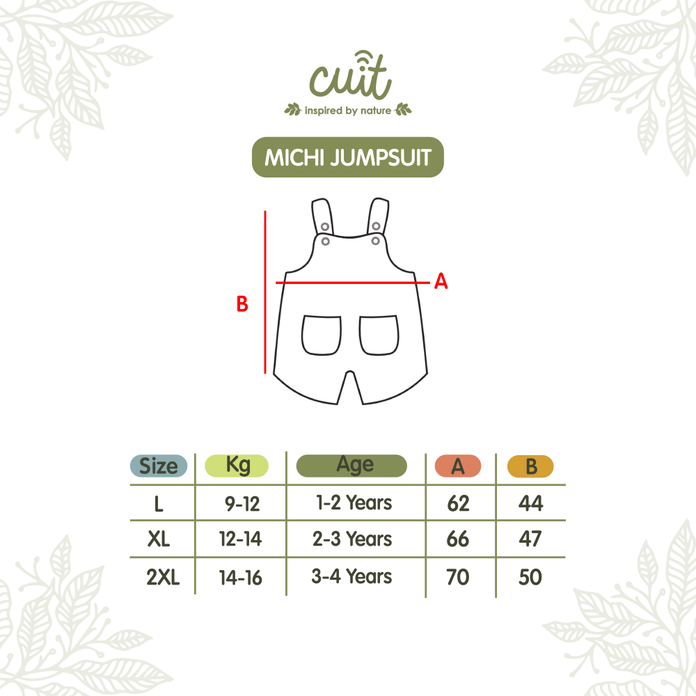 Cuit Michi Overall Jumpsuit 1-4 Tahun