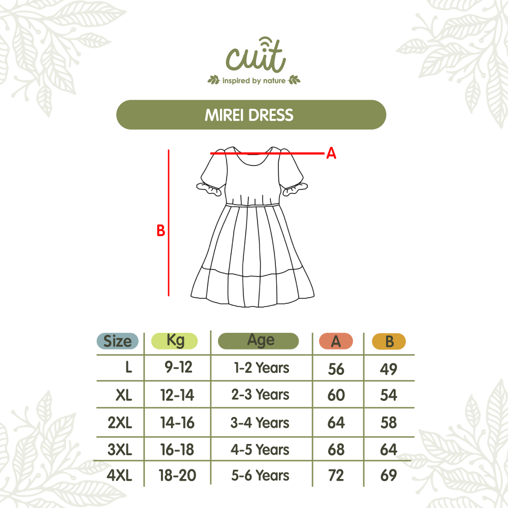 Cuit Mirei Dress Anak Tangan Pendek 1-4 Tahun