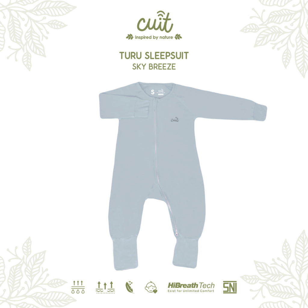 Cuit Turu Eco Double Zipper Sleepsuit Polos 0-12 Bulan