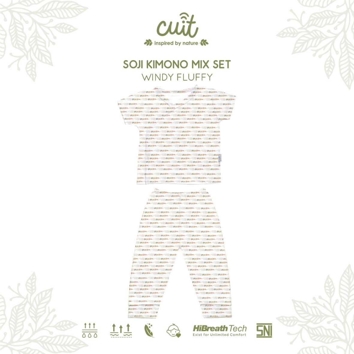 Cuit Soji Kimono Set 0 - 12 Bulan Motif Minimalis