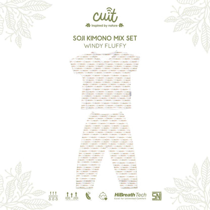 Cuit Soji Kimono Set 0 - 12 Bulan Motif Minimalis