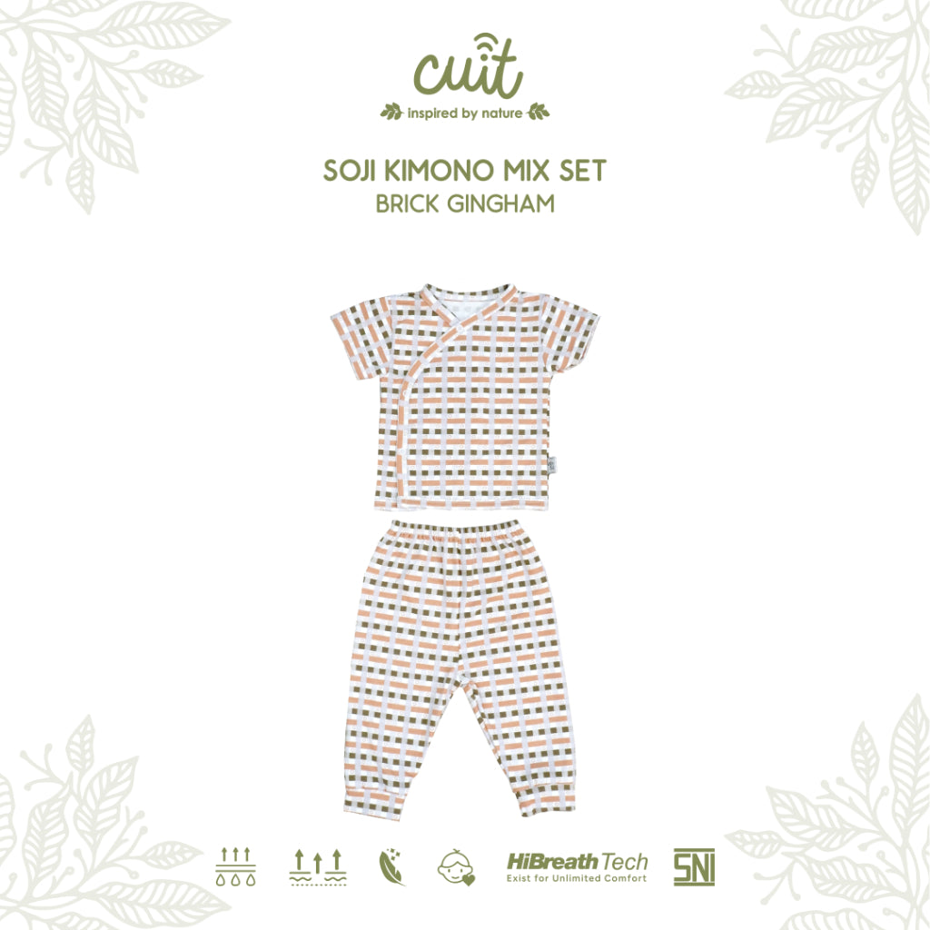 Cuit Soji Kimono Set 0 - 12 Bulan Motif Minimalis