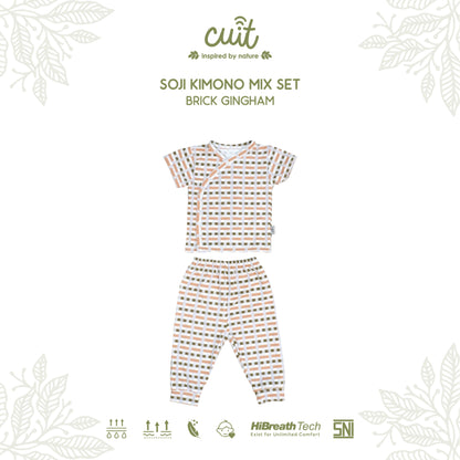 Cuit Soji Kimono Set 0 - 12 Bulan Motif Minimalis