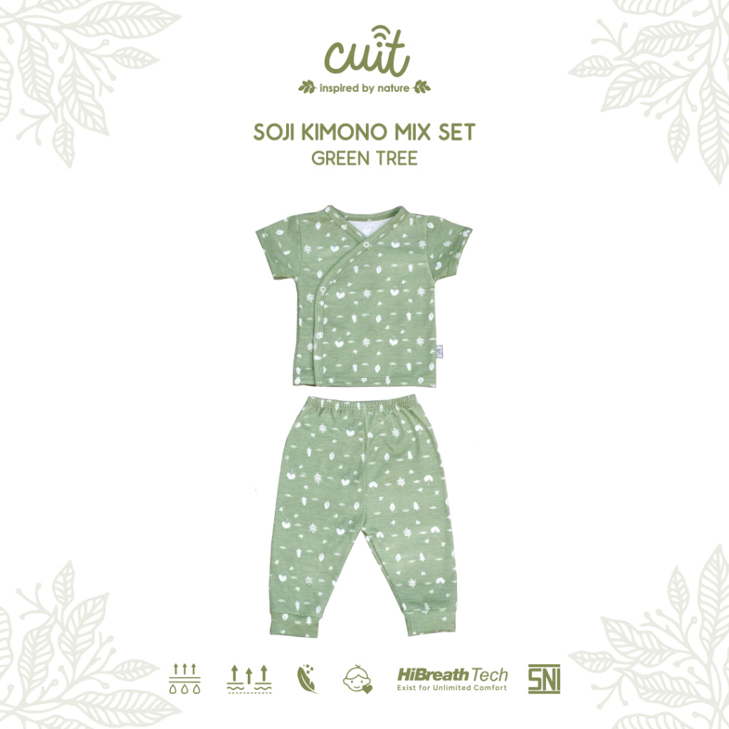 Cuit Soji Kimono Set 0 - 12 Bulan Motif Minimalis