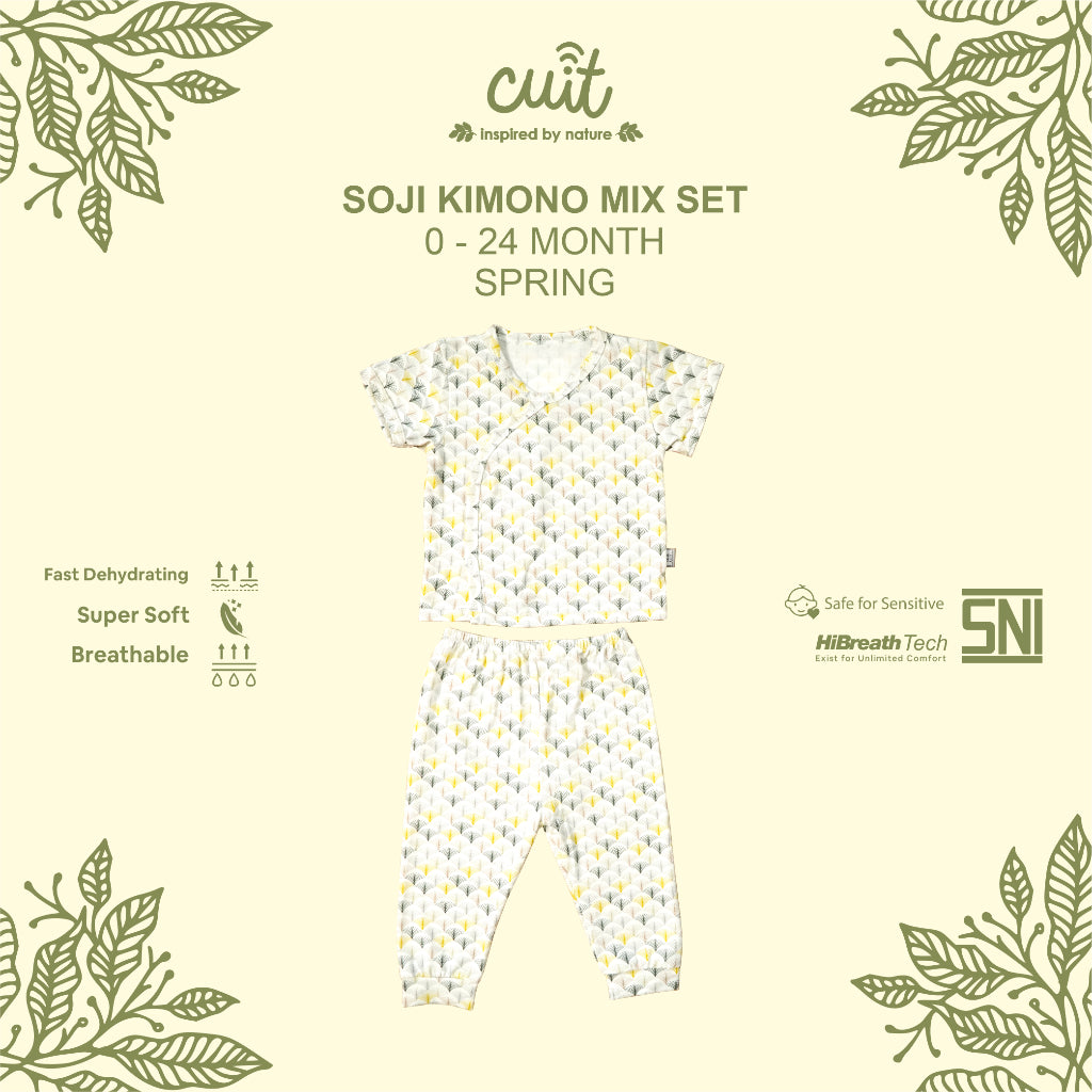 Cuit Soji Kimono Set 0 - 12 Bulan Motif Minimalis