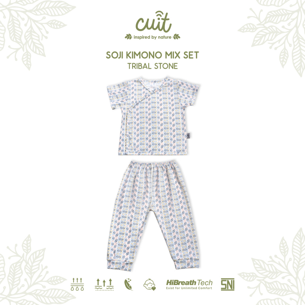 Cuit Soji Kimono Set 0 - 12 Bulan Motif Minimalis