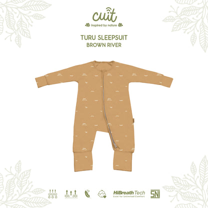 Cuit Turu Double Zipper Sleepsuit Baby 0 - 12 Motif Minimalis